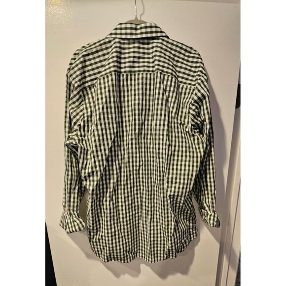 Paul Jones Long Sleeve Button Down Dress Shirt Green/White 2XL - Picture 4 of 4